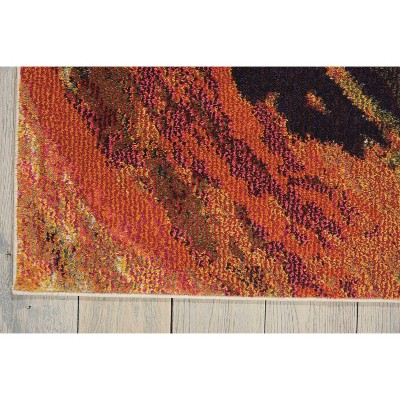 Cosmic Radiance Abstract Red 5' x 7' Synthetic Area Rug
