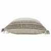 HomeRoots 20" X 20" Taupe Gray Yellow And Navy 100% Cotton Striped Zippered Pillow - 4 of 4