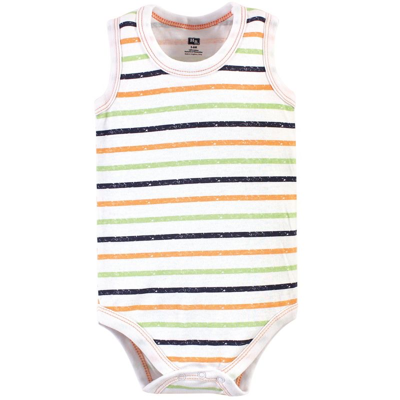 Hudson Baby Infant Boy Cotton Sleeveless Bodysuits 5pk, Wild Safari, 3 of 8