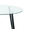 XIYUYE Round Dining Table Modern Tempered Glass Dining Table with Metal Spray Table Legs - 3 of 4