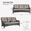 Buenhomino Outdoor Patio Couch Wicker Sofa - 3 Seater Rattan Sofa for Outside Patio Garden with Deep Seating and Olefin Cushions - 3 of 4