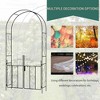 Resenkos Garden Arch Plant Support Trellis,89.25" Metal Garden Arch with Gate, Garden Arbor Trellis, Black - 3 of 4