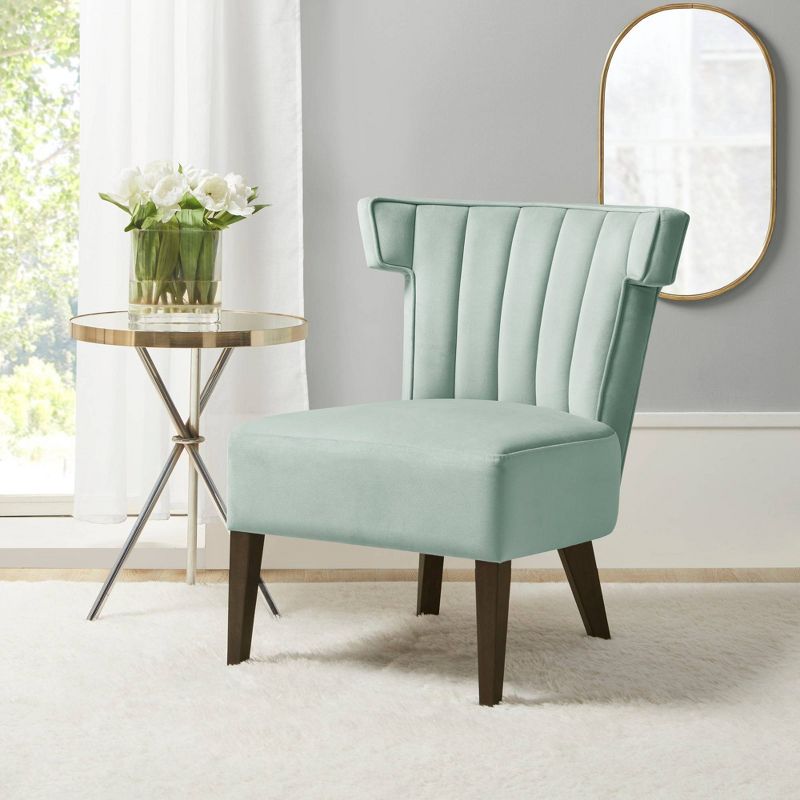 Nettie Upholstered Armless Accent Lounge Chair Blue - Madison Park, 1 of 9