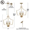 LNC Stereo 5-Lights 19" Modern Lantern Pendant  Lights, Matte Gold - 3 of 4