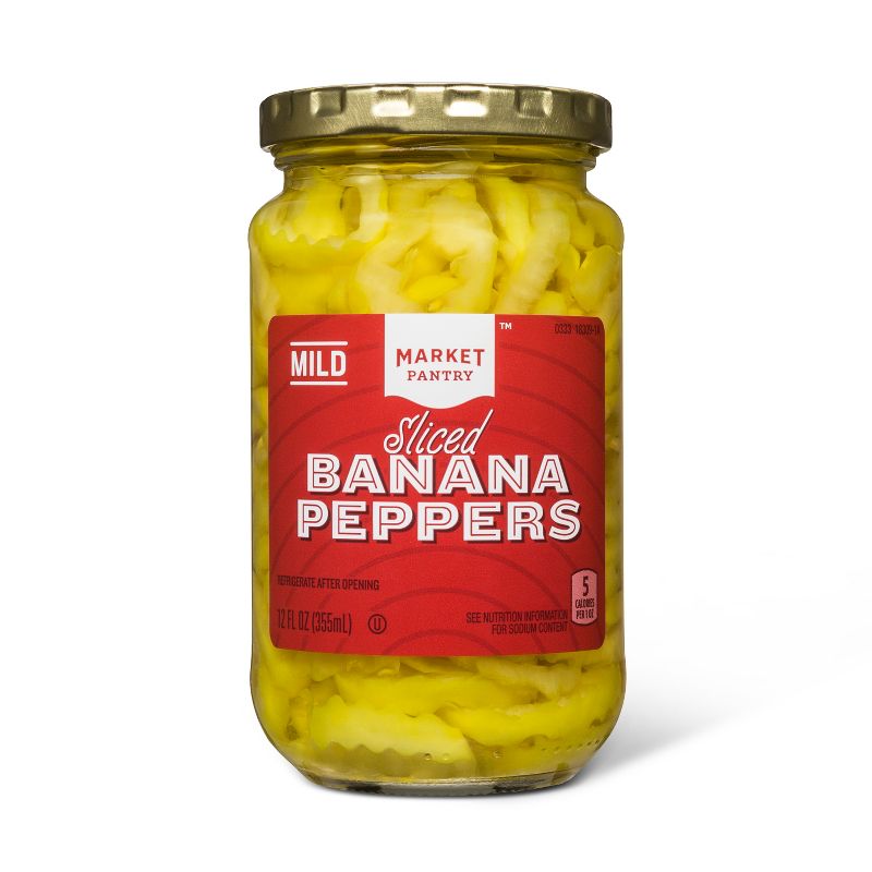 Sliced Mild Banana Pepper Rings - 12 fl oz - Market Pantry&#8482;, 1 of 4