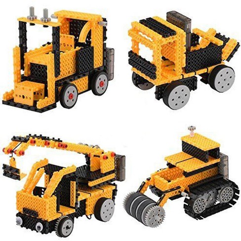 Juztoys 127pcs Stem Construction Trucks Building Toys Motorized Cars Construction Kit With Remote Educational Take Apart Toys For Kids Yellow Target