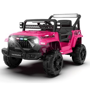 Lomsoe 12V Kids Ride-On Truck Car with Remote Control, 2WD, Shock Absorption, USB/MP3, Bluetooth, LED Lighting - 1 of 4
