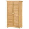 WELLFOR 90 gal 2 tier Wood Deck Box Natural Wood - 4 of 4