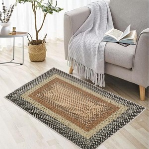 Vintage Braided Doormat, Washable Low-Pile Non-Slip Non-Shedding Small Rug for Entrance, Bedroom, Living Room, Kitchen, Farmhouse Decor - 1 of 4
