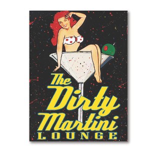 Courtside Market Drizzle Dirty Martini Lounge Red Head Gallery-Wrapped Canvas - 1 of 4