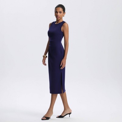 Женские платья A New Day Women's Draped Midi A-Line Dress - A New Day™ Navy Blue S — фото 4