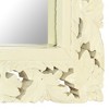 vidaXL Hand Carved Mirror White 31.5"x19.7" Solid Mango Wood - 4 of 4
