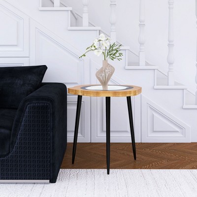 VYNXARIA Small Side Table Coffee Table Bedside Table Night Stand for Living Room Bedroom & Balcony, MDF, Metal Legs