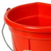Little Giant 22 Quart Durable and Heavy-Duty Flat Plastic Animal Feed Bucket with Knob Bail and Stacking Ribs for Farms and Ranches, Red - 4 of 4