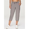 RBX Active Women's Cargo Style Capri Pants, Quick Drying Adjustable Leg Cropped Jogger Pant for Casual Wear, Hiking, Workouts - 3 of 4