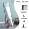 VYNXARIA 58 "x 15" Rectangular Wood frame full body mirror, dressing mirror,  decorative mirror, clothing store, floor standing mirror,Brown - 4 of 4
