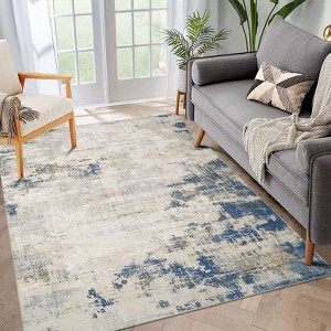 Area Rugs, Modern Abstract Living Room Rug, Low Pile Non Slip Stain Resistant Carpet for Bedroom, Dining Room, Home Office - 1 of 4
