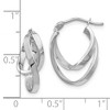 Black Bow Jewelry 14k White Gold Double Freeform Hoop Earrings, 17mm (5/8 Inch) - 4 of 4
