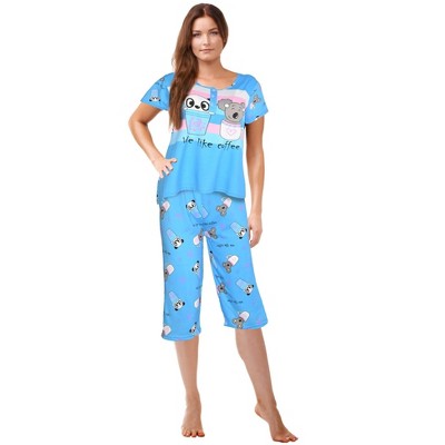JEFFRICO Womens Pajamas For Women Capri Set Sleepwear Soft Pajamas
