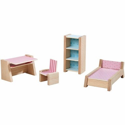 HABA Little Friends Teenager's Room - Wooden Dollhouse Furniture for 4" Bendy Dolls