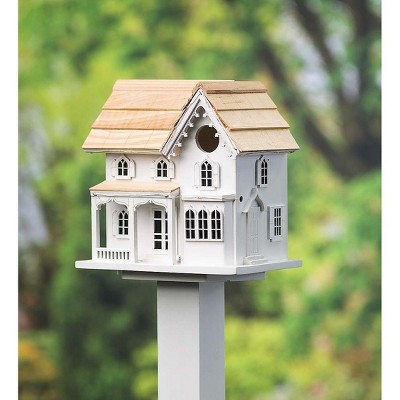 Madison Farmhouse Lighted Birdhouse And Pedestal Pole Set