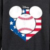 Women's - Disney - Mickey Mouse Baseball Diamon Head USA Lightweight French Terry Wide Neck Long Sleeve Graphic Shirt - 2 of 4