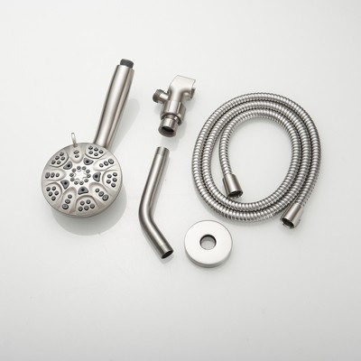 Brushed Nickel Single-Handle 6-Spray Shower Faucet Set with Handheld Shower Head