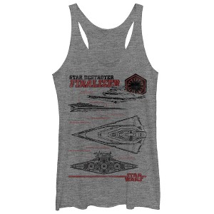 Women's Star Wars The Force Awakens Star Destroyer Finalizer Racerback Tank Top - 1 of 3