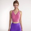 Anna-Kaci Active Women's Longline V-Neck Sports Bra with Faux Button Detail and Wide Shoulder Straps for Low Impact Support - 2 of 4