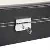 Slickblue Black Faux Leather Watch Box with 12/24 Compartments, Top-Opening Organizer for Watch Collection - 3 of 4