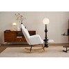 ACEPANO Modern Teddy Velvet Upholstered Accent Chair, Armchair with Pillow, Footstool & High Back-Ivory - 2 of 4