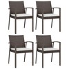 vidaXL Garden Dining Set Brown, Black, Cream White - 4 of 4