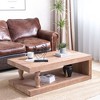 Okak Modern Coffee Table Wooden Outdoor Side Tables with Floating Top Design End Table Outdoor&Indoor for Living Room Balcony Yard - 2 of 4