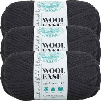(3 Pack) Lion Brand Wool-Ease Thick & Quick Yarn - Black
