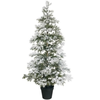 Sullivans Artificial 4'10"H Pine Flocked Tree 58"H Green