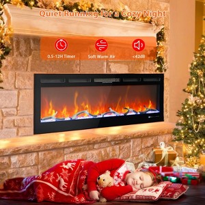 GustoWave 60 Inch Smart WiFi Fireplace Recessed and Wall Mounted, Linear Fireplace with App & Remote Control,12 Adjustable Flame Colors, 5 Brightness - 1 of 4