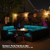 ALAULM 13 Pieces Patio Furniture Set, Rattan Wicker Outdoor Conversation Sets, Furniture Sofa Set w/43in Propane Fire Pit Table - 2 of 4