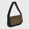 Embellished Leopard Print Flap Shoulder Bag - A New Day™ Black/Brown - 3 of 4