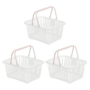 Unique Bargains Plastic Grocery Shopping Toy Organizing Mini Decorative Baskets 6.3" x 3.5" x 5.1" 3 Pcs - 1 of 4