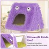 Tangkula Cat Tree Cute Monster-Themed Cat Tower w/ 2 Private Condos & Soft Long Plush - 4 of 4