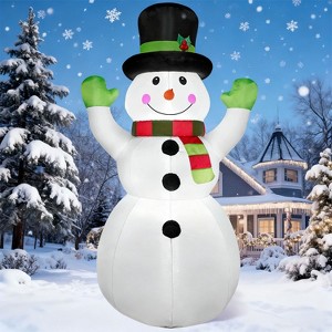 Joyfy 6 FT Christmas Inflatables Outdoor Decorations, Snowman Inflatables with Built-in LEDs for Christmas Party Outdoor Indoor Yard Garden Decoration - 1 of 4
