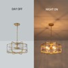LLHZSY Lantern Clear Handmade Glass Ceiling Chandelier 17 9/10" Wide 4-Light Fixture-Gold - 3 of 4