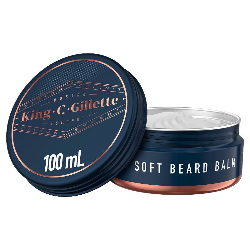 King C. Gillette Men&#39;s Soft Beard Balm with Cocoa Butter - 3.4oz, 1 of 12
