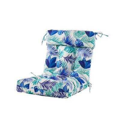 ARTPLAN Patio Chair Cushions Combined Seat and Back,Tufted Outdoor Swivel Chair Cushion with Tie,44"x20"x4"，1 Count,Floral