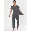 Lars Amadeus Men's Short Sleeves Top and Long Pants Sleepwear Set 2 Packs - 3 of 4