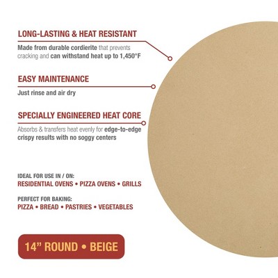 Old Stone 14-Inch Round Beige Cordierite Pizza Stone