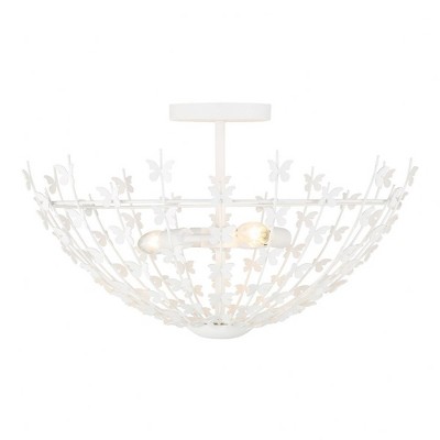 Savoy House Birch 3 - Light Semi-Flush Mount in  Bisque White