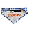 Touchdog Plaid Patterned Velcro Fashion Dog Bandana, LG, Blue - 2 of 4