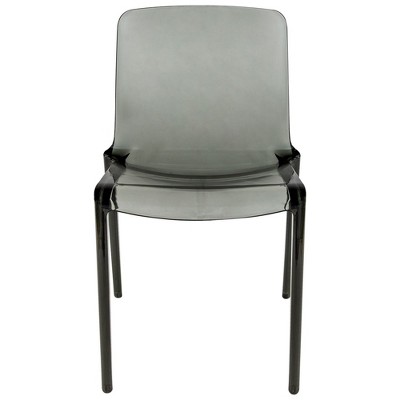 Murray Modern Transparent and Black Dining Chair Duo
