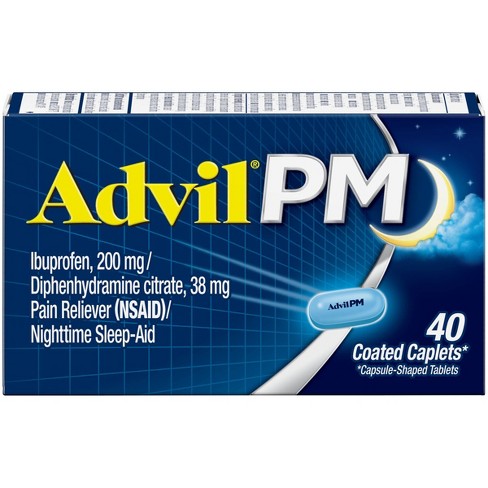 Advil Pm Pain Reliever Nighttime Sleep Aid Caplets Ibuprofen Nsaid Diphenhydramine Target